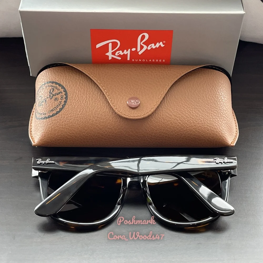 Ray Ban Wayfarer Tortoise Brown RB2140 Unisex 50 / 54 New - Picture 8 of 16
